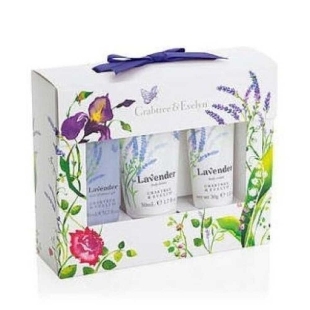 Crabtree & Evelyn Lavender Little Luxuries Gift Travel Set of 3 Gel Lotion Cream